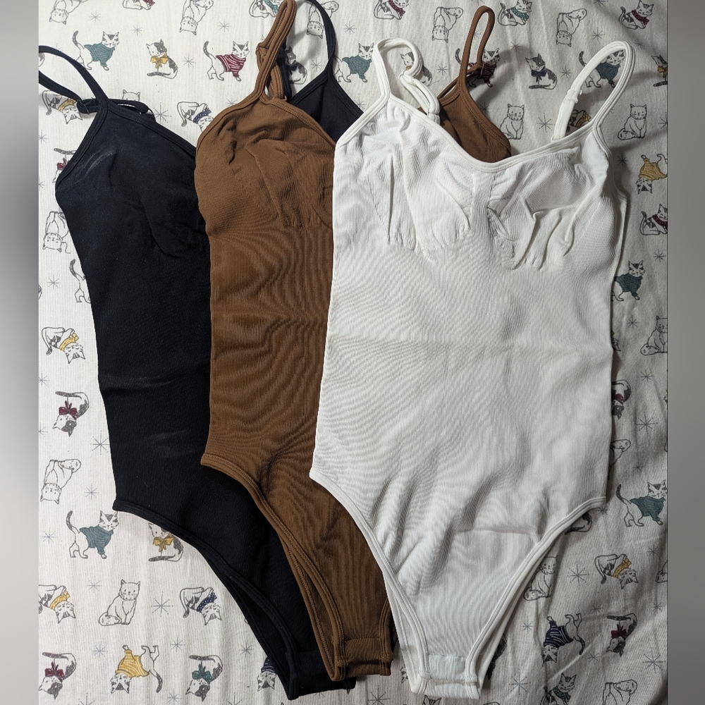 New Set of Black, Brown, and White Shapewear Bodysuits